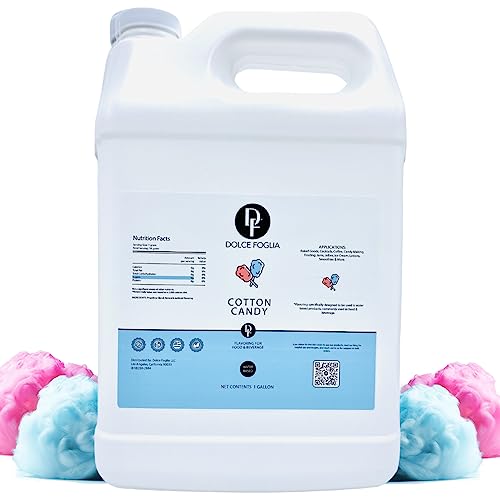 Image of Dolce Foglia Cotton Candy Flavoring - 1 Gallon - Multipurpose Flavoring for Baked Goods, Beverages & Desserts - Intense Aroma with Low Use Rate | 0.25-0.45% (Cotton Candy, 1 Gallon)