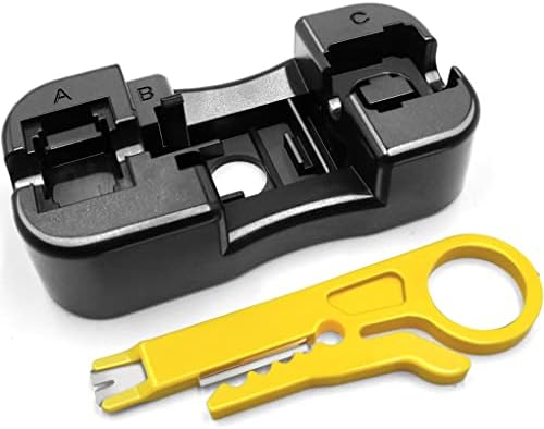 NECABLES Keystone Jack Punch Down Stand and Small Plastic Punchdown Tool with Stripper