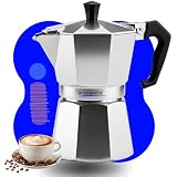 Cafeteira Italiana Moka 6 Xícaras (250ml) Alumínio Premium – Cafeteira Expresso Manual para Fogão, Design Elegante e Moderno, Café Intenso e Gourmet