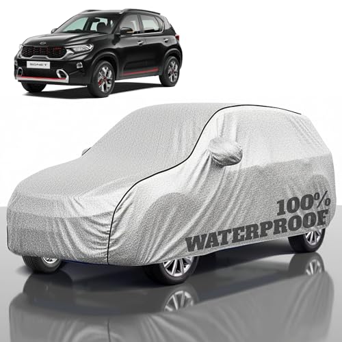 Image of Premium Polyester Car Cover Sonet All-Weather Protection from Rain, Dust & Sun | UV Resistant Fabric | Full Body Secure Fit for Outdoor & Indoor Parking Silver