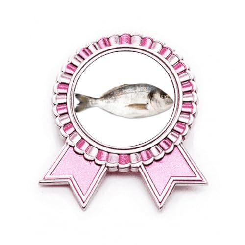 Broche poisson de l'océan rouge et rose en métal M idéale pour vos soirées et mariages