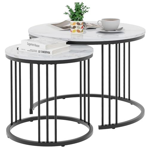 Modern Faux Marble Nesting Coffee Tables