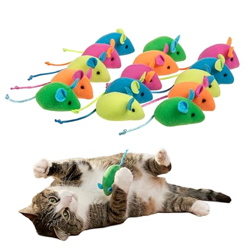 SmartyKat Skitter Critters Catnip Mice Plush Cat Toy Value Pack with Pure & Potent Catnip Stimulating for Cats & Kittens 15-Pack