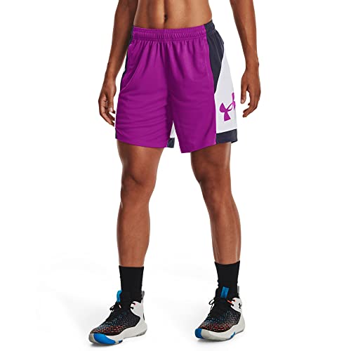 Short basketball Under Armour Baseline 6" femme XS coloris violet Strobe