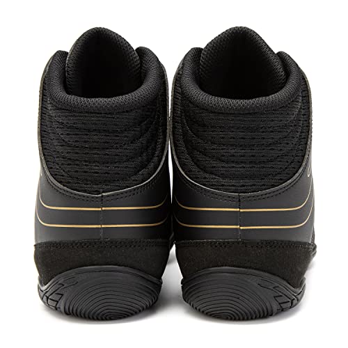 Ifrich Professional Mens Wrestling Shoes Lightweight Breathable Men Wrestling Sport Sneakers (11.5,Black Gold) #TOP2
