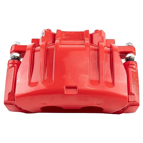 Image of TRQ Front Left Right Brake Caliper w /Bracket Performance Red Driver | For 2005-2011 Chrysler 300 2009-2011 Dodge Challenger 2006-2011 Charger 2005-2008 Magnum