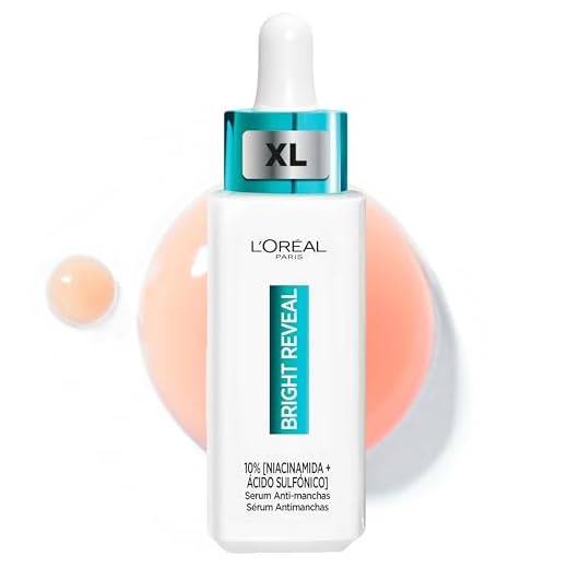 L'Oréal Paris Bright Reveal Serum Anti-manchas, Para Todo Tipo de Piel, Manchas Oscuras Reducidas, Con Niacinamida y Ácido Aminosulfónico, Formato XL