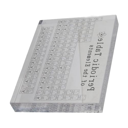 SUNGOOYUE Tabla Periódica Ergonómica Acrílica con Elementos Reales en el Interior, Ideal para Entusiastas del Aula y de la Ciencia