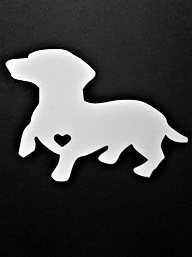 Dachshund Dog Dogs Vinyl Decal Sticker|White|Cars Trucks Vans SUV Laptops Wall Art|5.5" X 4"|CGS791