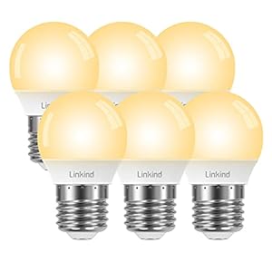 Linkind 4.9W Golf G45 lamp, vervangt 40W gloeilamp, 2700K warm wit 470Lm E27 lamp met 240° stralingshoek, AC 220-240V, niet-dimbaar, 6-pack