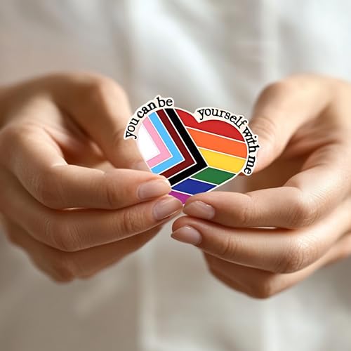 Image of LGBTQ Pins, Heart Rainbow Lapel Pin Brooch Badge for Pride Month Gay, Lesbian, Bi, Trans, Non Flag, LGBTQ+ Accessories for Clothes, Bags and Hats