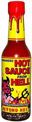 Spicy Hot Sauce From Hell - 5 oz. - Premium Gourmet Spicy Hot Sauce– Warning - Try if you Dare! (Hot Sauce)