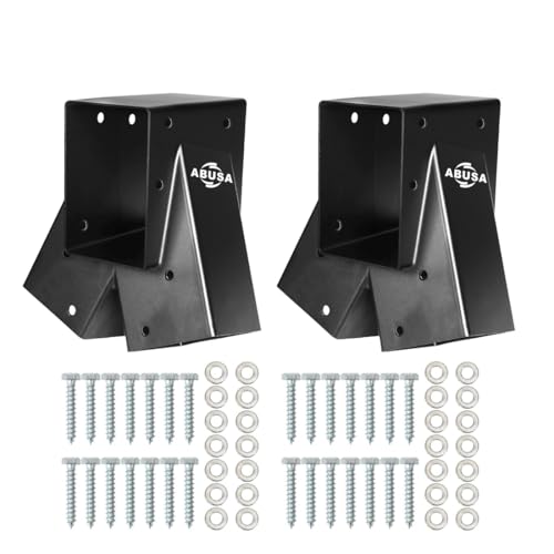 ABUSA Heavy Duty Swing Sets Brackets 2 Black A-Frame Swing Set Brackets with All Accessories for Playground Equipment Mounting Parts Hardware Included (B007) by ABUSA - Used condition - US$58.05
