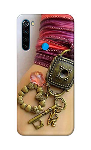 Image of Girl Hand with Keychain Hard Back Case Cover for Redmi Note 8 (6.3 inch) Back Cover -(J5) VNS2228
