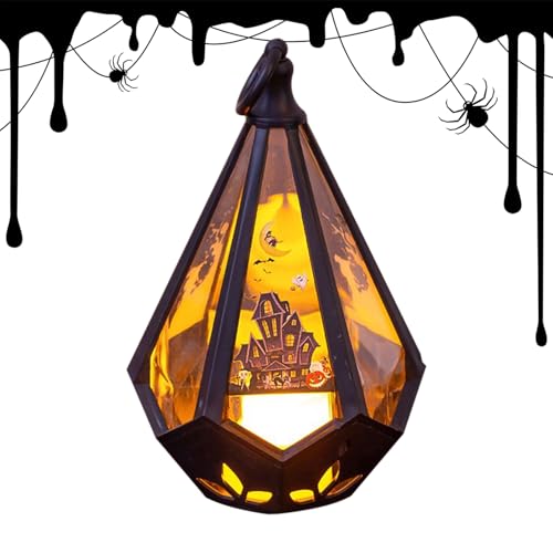 Linternas Decorativas Halloween Interior | Castillo Jardín Luz Mano Bruja Espeluznante | Linterna con Pilas para Jardín Interior Exterior | Decoración Halloween Camping Césped Patio Trasero
