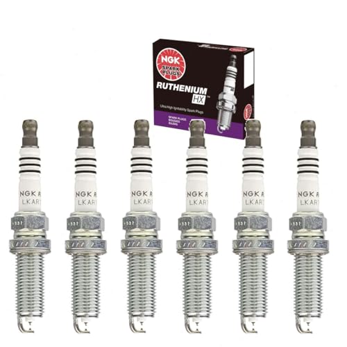 6 pc NGK Ruthenium HX Spark Plugs compatible with Ford F-150 2.7L V6 2015-2019