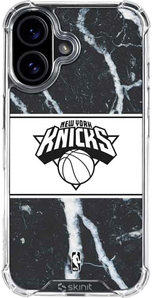 Skinit Clear Phone Case Compatible with iPhone 16 - Officially Licensed NBA New York Knicks Canvas Design