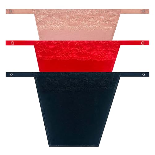 Image of Cotton Clip-on Mock Lace Camisole for Women,Deep Neck Cleavage Cover Cami Secret