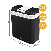 TZS First Austria - Kühlbox 24L elektrisch 12V 230V Anschluss für Auto & Steckdose - Thermoelektrische Cool Box kühlt & wärmt - Mini Kühlschrank mit Griff - Für Camping, Festivals, Reisen - Schwarz – Ansicht 2