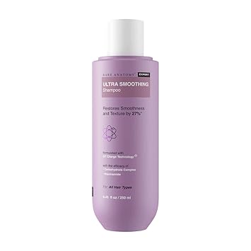 Bare Anatomy Ultra Smoothing Shampoo, Thickens, Repairs & Strengthens Hair, Contains Niacinamide, For Dry, Coarse, Unmanageable Damaged Hair, Sulphate and Paraben Free, Cleanses Hair and Scalp, Restores Smoothness By 27%, For Women and Men, 250 ml