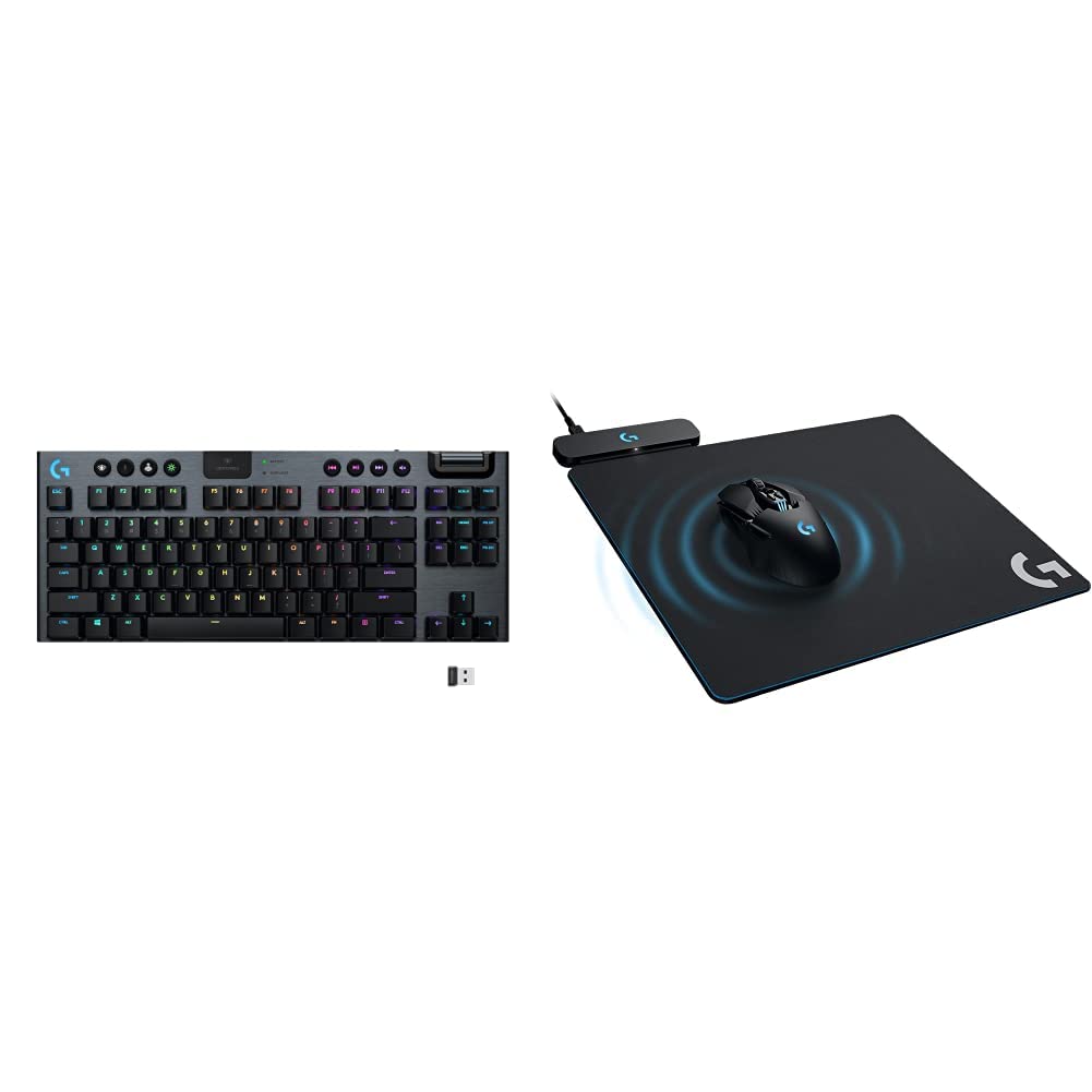 Logitech G915 TKL Tenkeyless Lightspeed Wireless RGB Mechanical Gaming Keyboard & Powerplay Wireless