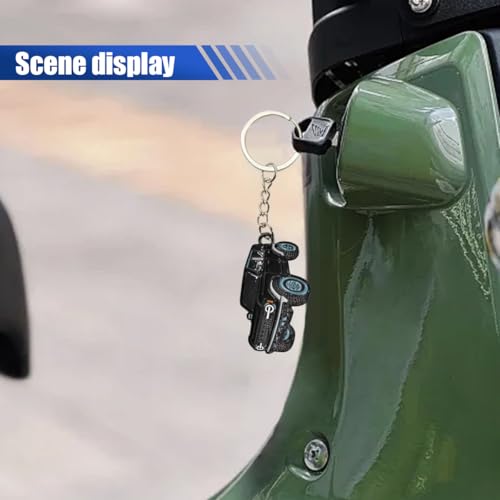 Image of LAINLOY Bronco Car Keychain, Car Fob Cover Cool Mods Accessories, 4-Door Auto Key Fob Holder Compatible with Bronco 2021 2022 2023 (Black)