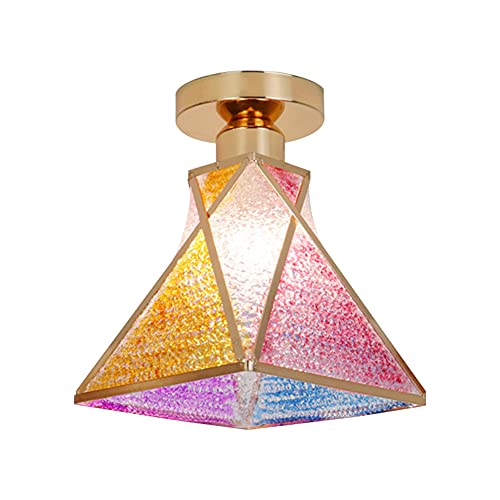 Moderne Deckenleuchten Minimalistische E27 Lampenfassung Leuchtmittel Metall Lampenschirm Deckenlampe Flush Mount LED Ganglichter für Korridor Restaurant Wohnzimmer Treppen Eingang Lampe (Bunte) Cover