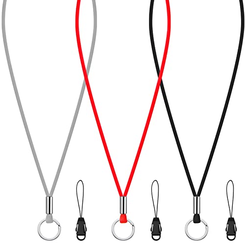 Shappy 3 Stück Schlüsselband Lang Lanyard Schlüsselanhänger Umhängeband Lanyard Schlüsselband Schlüsselkette Band mit Ring für Schlüssel Ausweis Handy Kamera Lanyard, 3 Farben