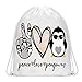 WZMPA Sac à dos avec cordon de serrage Motif pingouin, Pingouins de la paix,