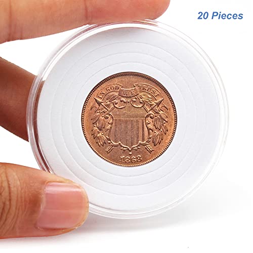 Cápsulas de monedas transparentes con junta ajustable de 5 tamaños pack de 20 unidades 4