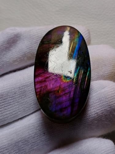 Labradorite violette haut de gamme cabochon ovale de collection