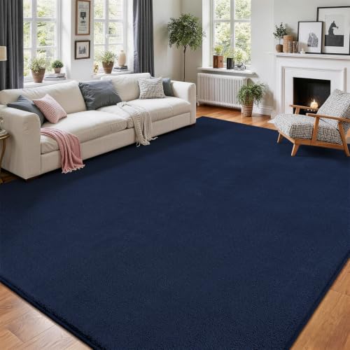Vasofe Navy 6x9 Rug, Large Rugs for Living Room Bedroom, Washable Area Rug
