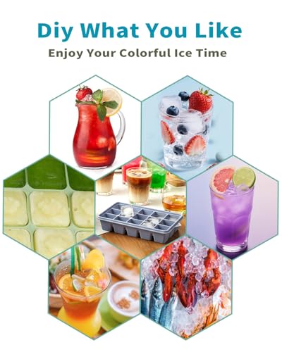 Molde de Silicona para Cubos de Hielo con Tapa y Contenedor, Pack de 2 miniatura 6