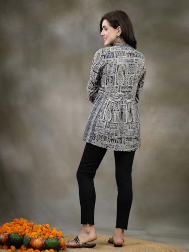 Image of Nayam By Lakshita Paisley Printed Thread Work Kurti for Women