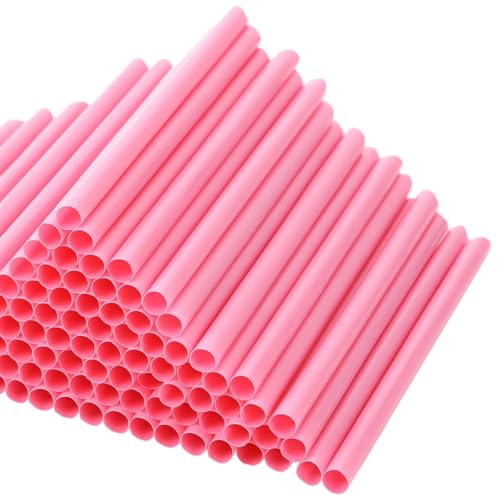 600 pitillos jumbo rosas de plástico desechable miniatura 2