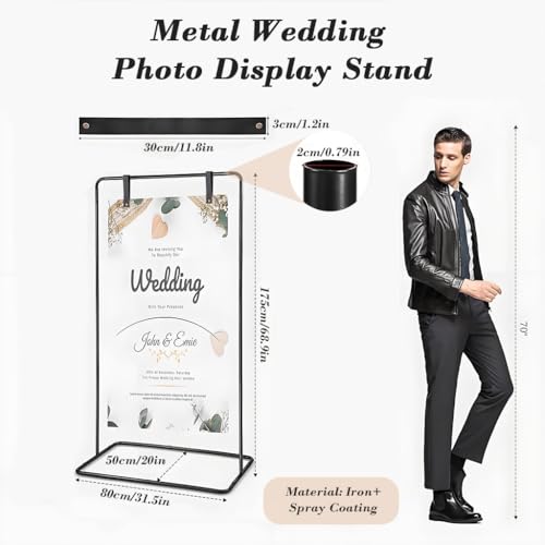 Image of Supvox backdrop stand metal photo display frame in gold with floor-standing support and weighted base for signage decor, compatible with free-standing floral and balloon arrangements decor frame