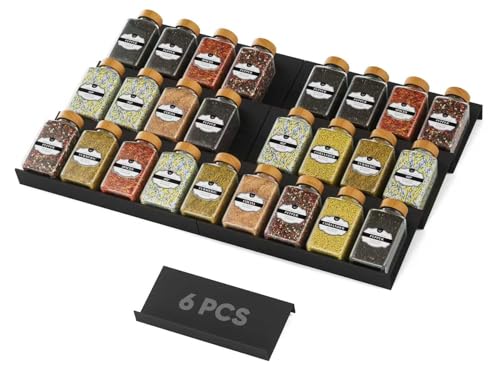 Artibear Organizador de cajones expandible para armarios de cocina, juego de 6, ABS