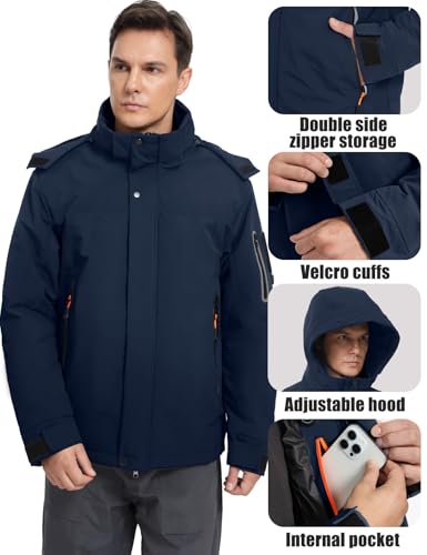 Men's Heated Jacket Winter Waterproof Ski Jacket Insulated Windproof Outdoor Heated Coat Mountain Windbreaker4