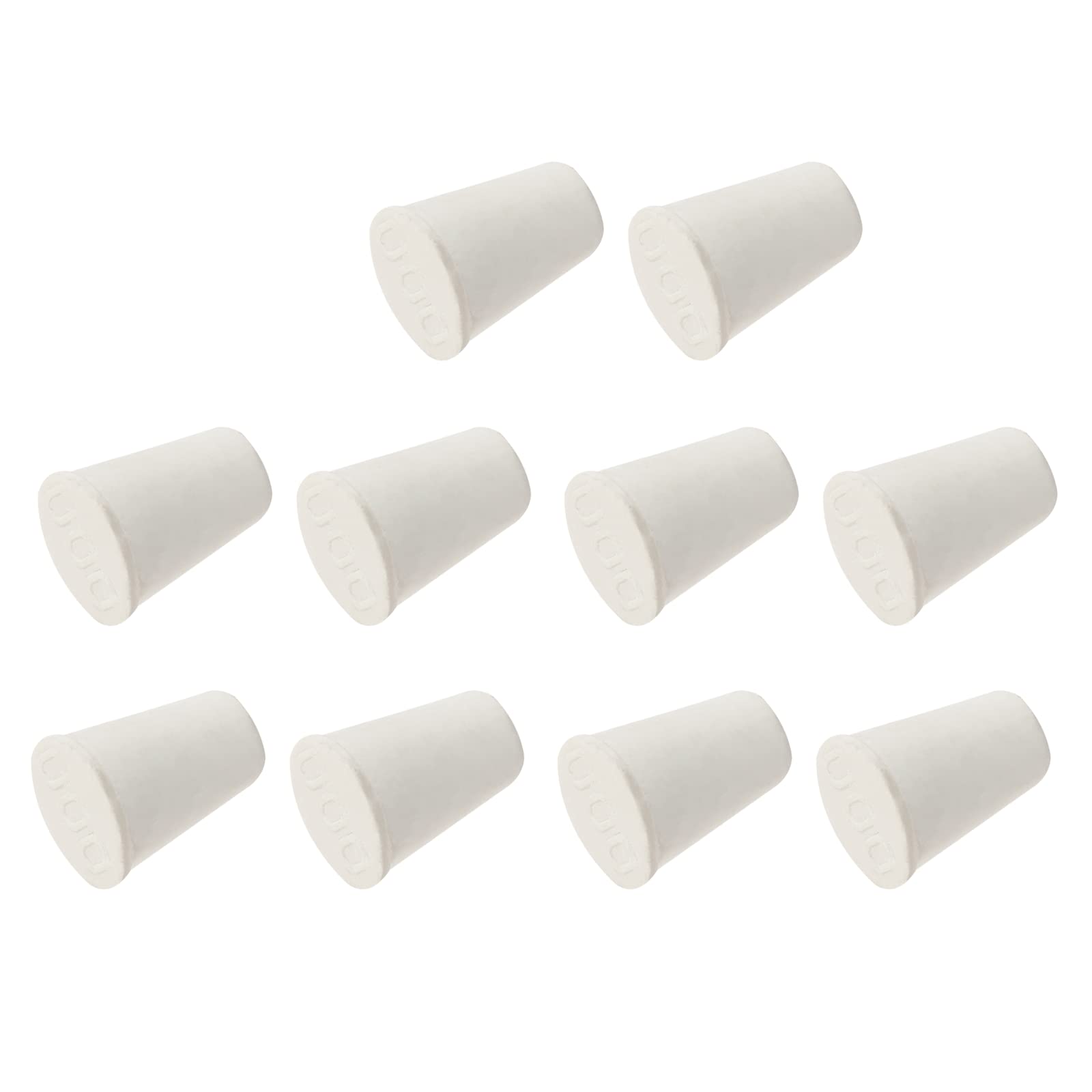 BokWin 10 Pcs Tapered Rubber Stopper Plug 000# Solid Rubber Stoppers for Lab Tube(White-8 * 13 * 17mm)