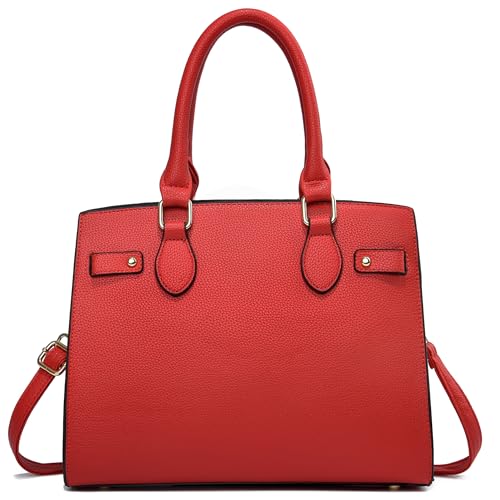 DMICXEL Tote Bag Crossbody Purses for Women Shoulder Handbag PU Leather Top Handle Satchel Bags (Red)