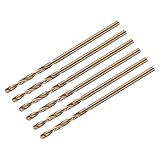 QUARKZMAN Spiralbohrer 1,5 mm, Metallbohrer set Länge 40 mm, Gold Titanium & Nitride beschichtetes bohrer HSS6542 mit 1,5 mm Geradem Schaft für Edelstahl Metall Holz, 6 Stück