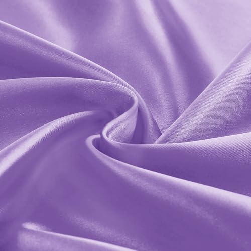 Entisn Lavender Satin Fabric by The Yard, 60 Inch Wide 3 Yards for Crafts