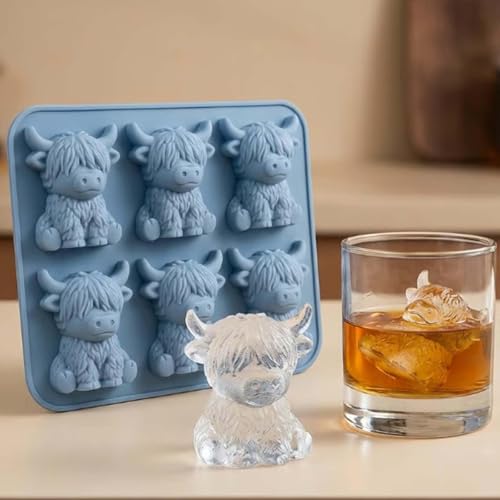 Molde de silicona para cubitos de hielo mini vaca miniatura 5