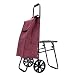Supermercato carrello A piccoli sgabelli, portatile pieghevole Handcart Pusher Climbing Car regalo Pull a due ruote del carrello (Color : Red)