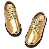 DITUNI Boys Casual Sneaker Shoes Uniform Wedding School Gold Party Dress Shoes for Boy