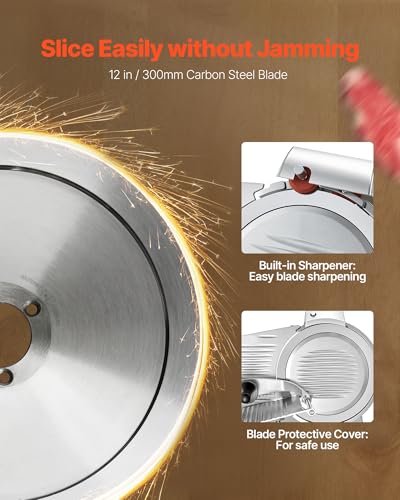 Image of VEVOR 12 inch Commercial Meat Slicer 320W Electric Deli Food Cutter