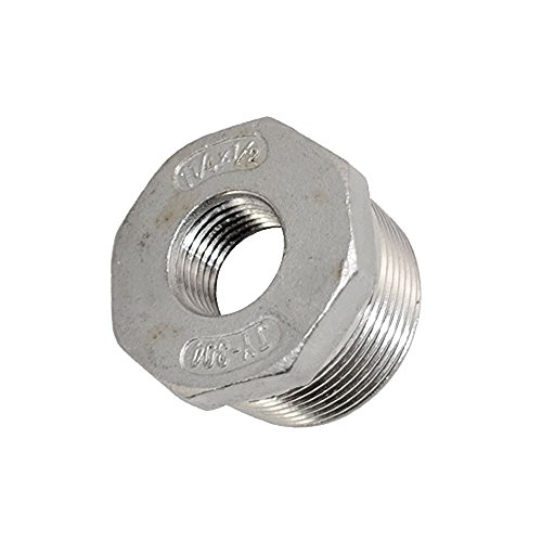 Male x Female Thread Reducer Bushing Pipe Fitting, Adapter, Stainless Steel SS 304 NPT (1-1/4\" Male x 1/2\" Female)