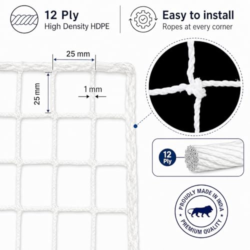 Image of Homestan Heavy Duty HDPE Pigeon Net with Installation Kit for Balcony, White Anti Bird Control Mesh for Window, Terrace, Grill, Duct and AC Outdoor Unit (10 x 20 Feet, White)
