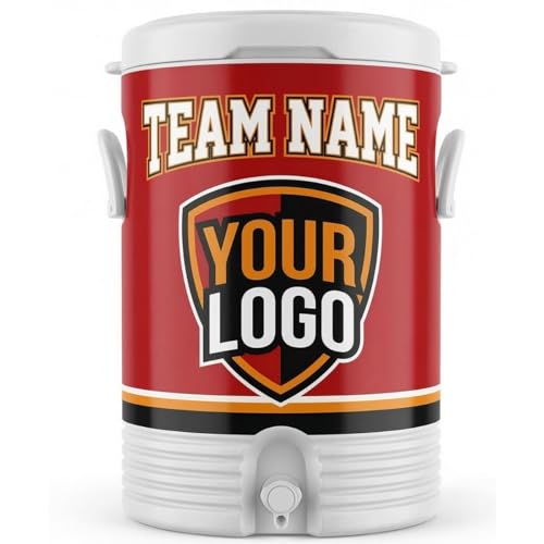 HOOPSKING Custom Team Sideline Water Cooler, 10 Gallon, Personalized with Team Logo and Colors for...