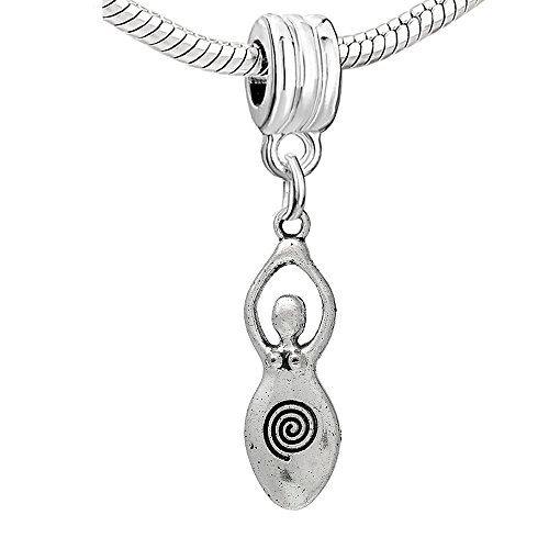 Sexy Sparkles Venus of Willendorf Fertility Goddess Pregnancy Dangle Charm Bead for Snake Chain Charm Bracelets